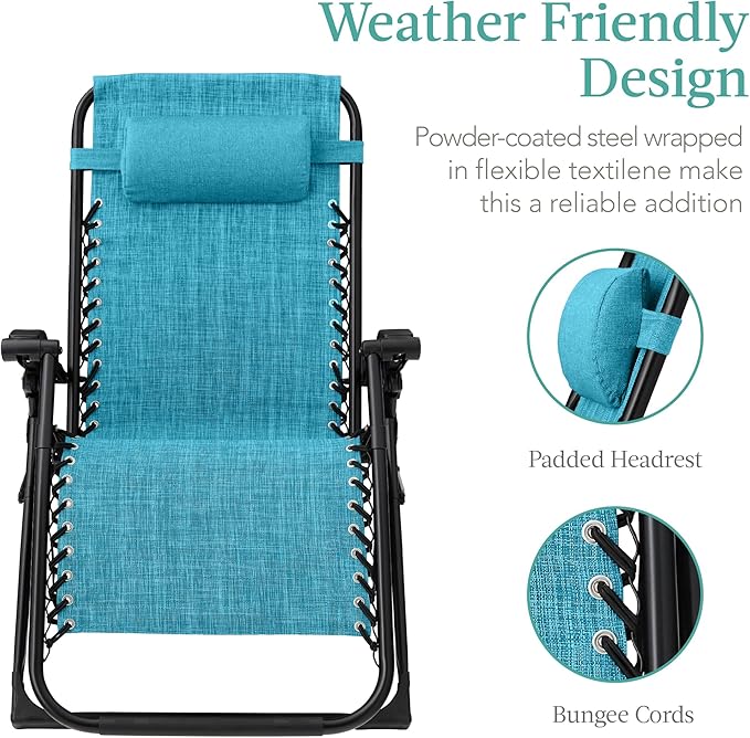 Best Choice Products Oversized Zero Gravity Chair, Folding Outdoor Patio - Image 4