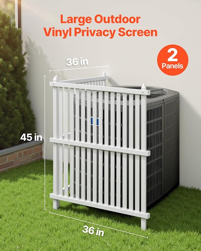 VEVOR 2 Panels Outdoor Privacy Screen, 36 x 45 in Air Conditioner Fence - Image 2