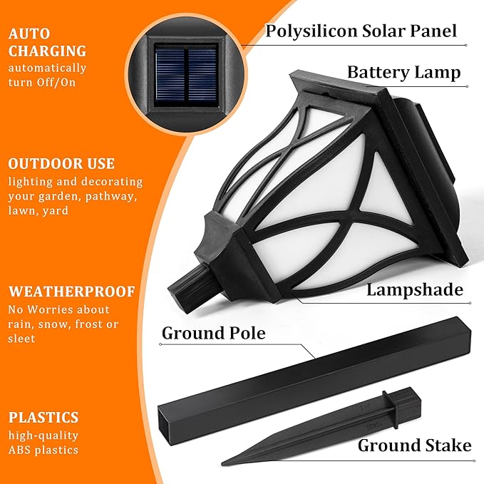 GIGALUMI Solar Lights Outdoor Waterproof, 6 Pack Flickering Flame LED Lights - Image 7
