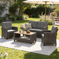 Wisteria Lane 4 Piece Patio Furniture Set, Wicker Outdoor Patio Conversation by WisteriaLane