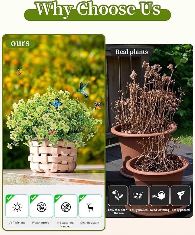 JAKY-Global Faux Artificial Plants Outdoor Flowers Spring Summer Decor 16 - Image 3
