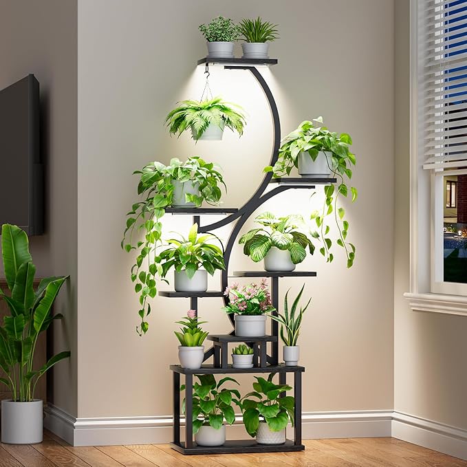 Plant Stand Indoor with Grow Lights by BACEKOLL