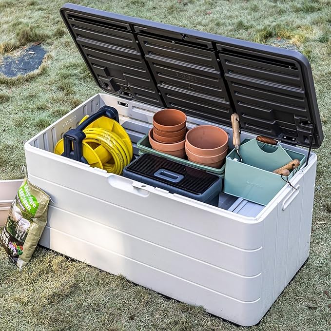 TARKARI Premium Pro Edition 100 Gallon Lockable Resin Deck Box, Waterproof & - Image 7