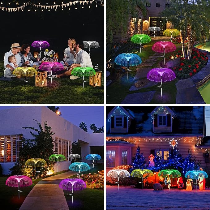 Vosaro Solar Flower Lights Outdoor Garden Decorations Waterproof, Solar Yard - Image 4