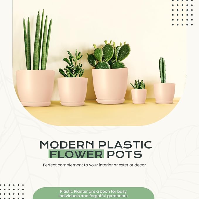 Utopia Home - Plant Pots Indoor - 7/6.6/6/5.3/4.8 Inches Home Decor Flower Pots - Image 5