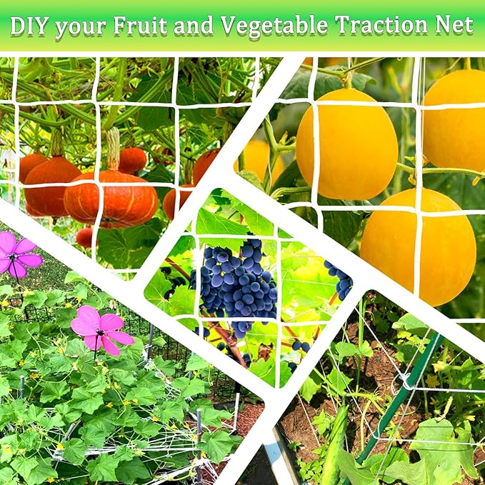 6x15FT Plant Trellis Netting, Heavy-Duty Garden Grow Net Polyester Square Mesh - Image 4