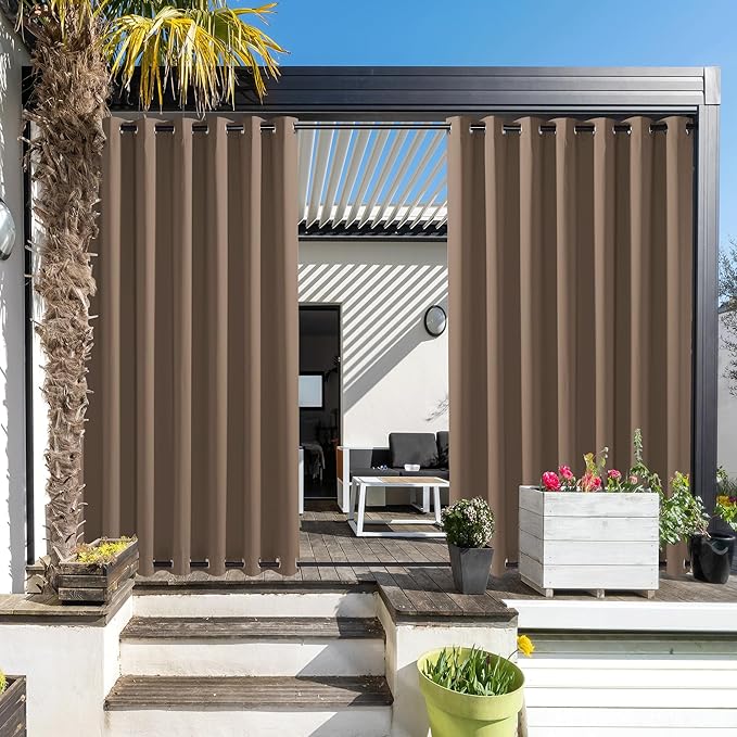 NICETOWN Outdoor Curtains for Patio W100 x L108 inch 2 Pieces, Sun Blocking by NICETOWN