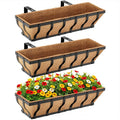 Railing Planter Boxes, Heavy Duty Window Box Planters, Adjustable Balcony by VOXOR