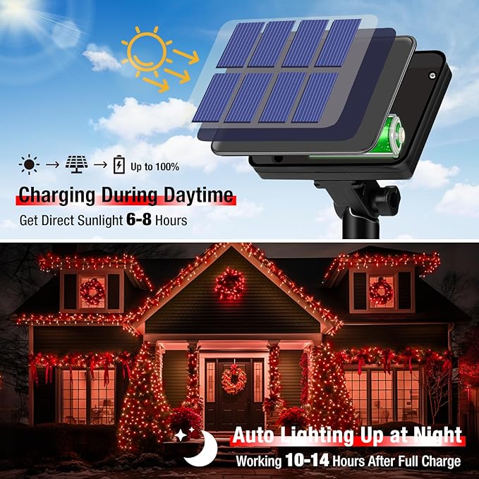btfarm 4 Pack Solar String Lights Outdoor - Image 2