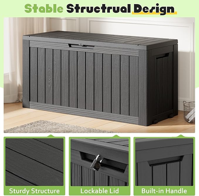 Outdoor Storage Box, Resin Deck Boxes Indoor and outdoor, Waterproof Storage - Image 4