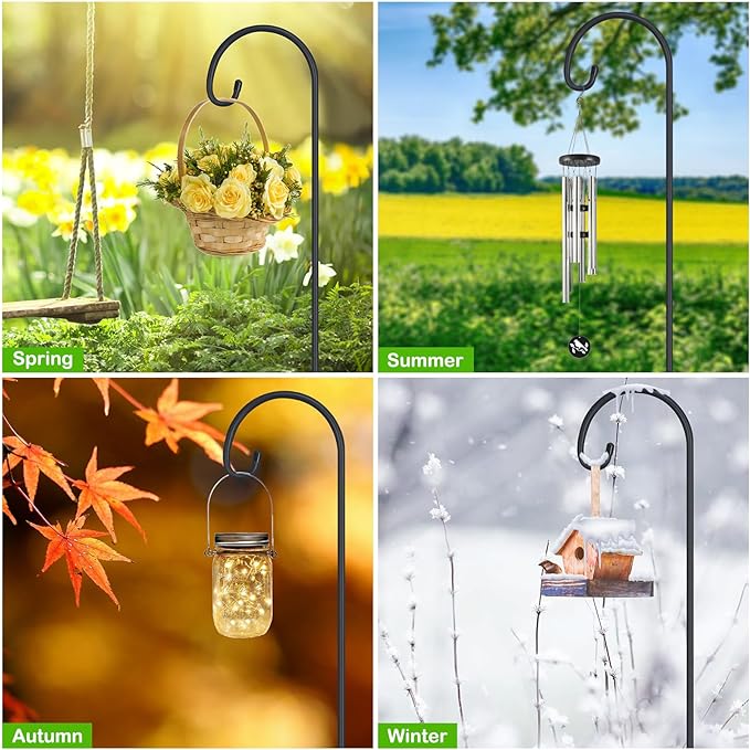 FEED GARDEN Adjustable 32 Inch Shepherd Hooks Rust Resistant Steel Shepard Hooks - Image 4