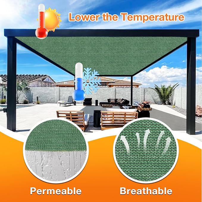 Artpuch Outdoor Pergola Shade Cover 10' X 14' Sun Shade Cloth - Image 4