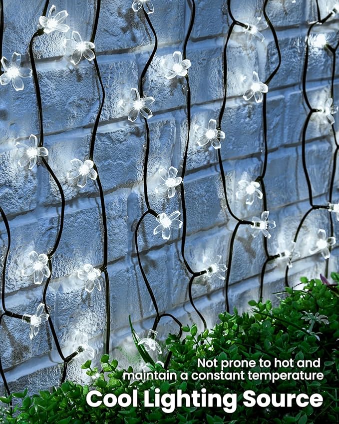 Brightown 60 LED Solar Flower String Lights Outdoor Waterproof Fairy Lights - Image 7