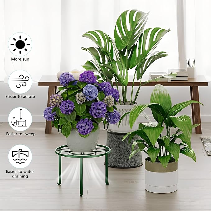 5 Pack Potted Plant Holder for Garden Home 5-Pack Metal Plant Stand Indoor - Image 4