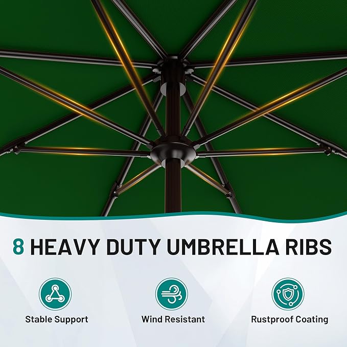AreShark 9 FT Patio Umbrella for Outdoor, Outdoor Table Umbrella - Image 3