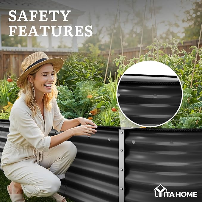 YITAHOME 17" Tall 9 in 1 Raised Garden Bed Kit, 96x24 in Large Galvanized Metal - Image 5