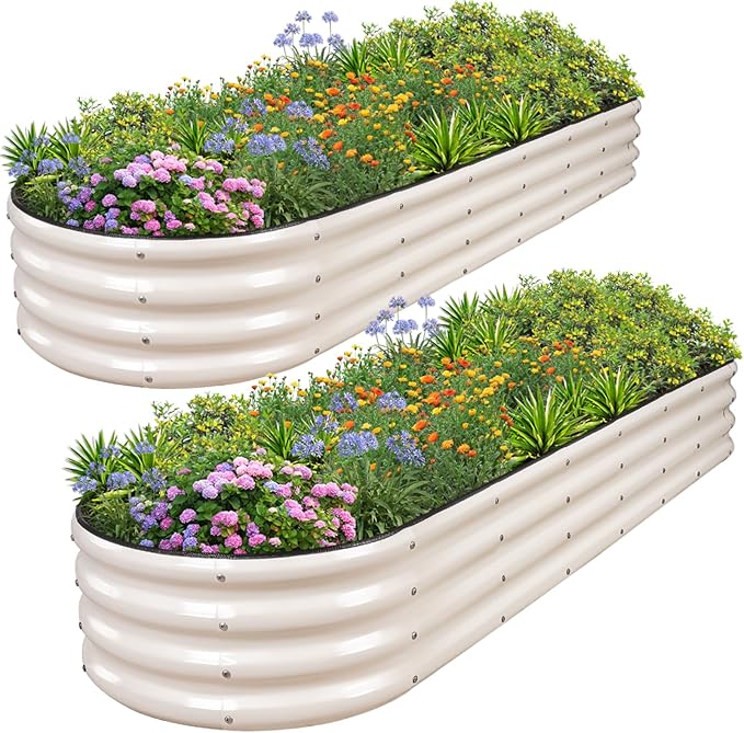 1MORE Galvanized Raised Garden Bed- Planter Garden Boxes Outdoor, Raised Beds by 1MORE