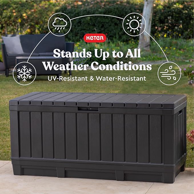 Keter Kentwood 92 Gallon Resin Deck Box-Organization and Storage - Image 5