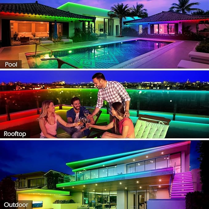 AILBTON 300ft Outdoor LED Strip Lights Waterproof, IP68 Outside Led Light - Image 3