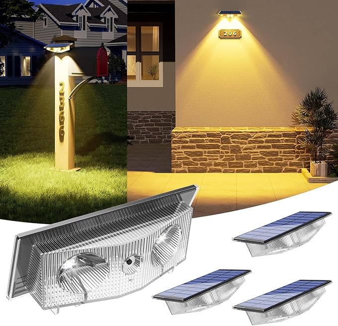 Solar Lights Outdoor for Mailbox, House Numbers, Sign by CREPOW
