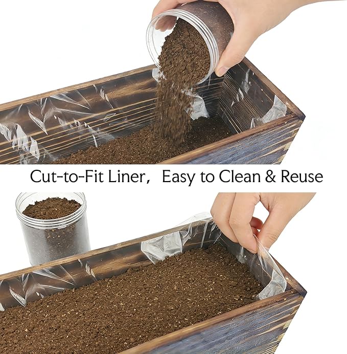 Wood Window Box Planter, Long Indoor Window Box - Image 6