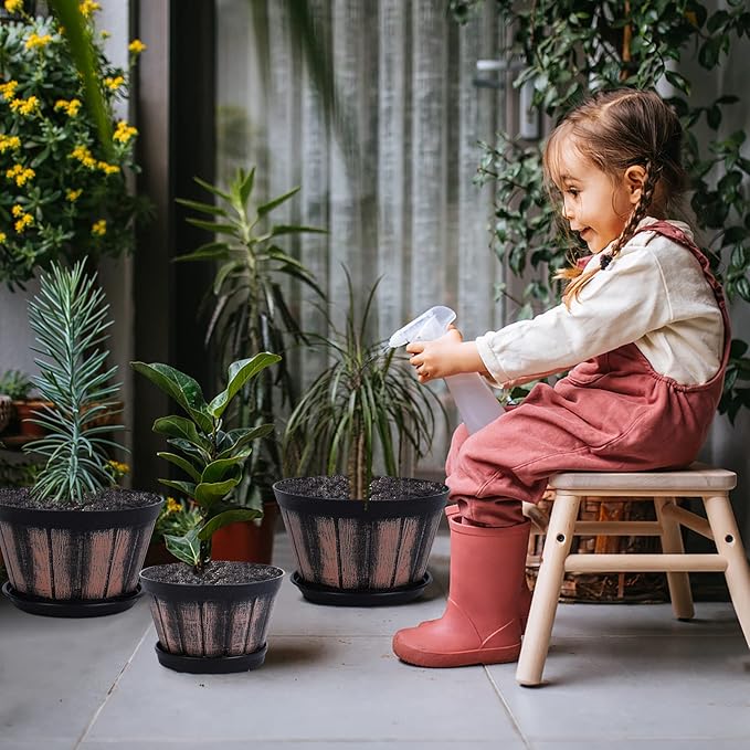 Quarut 6 inch Brown Barrel Planters - Image 5