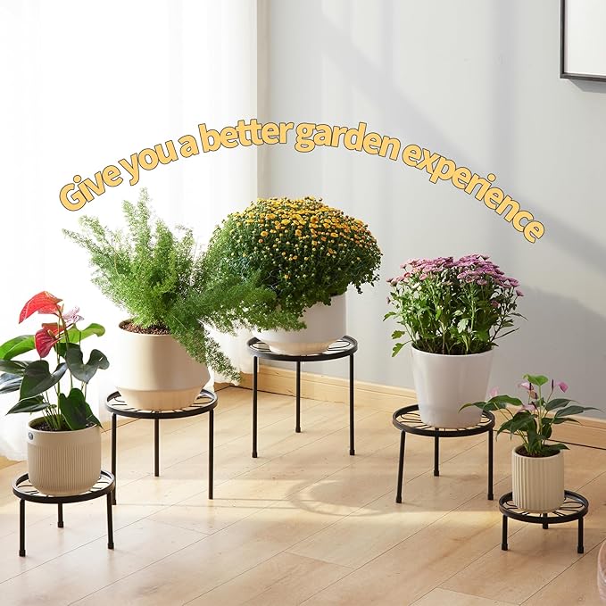 Plant Stand, 5 Pack Heavy Duty Flower Pot Stands, Metal Decoration Racks - Image 7