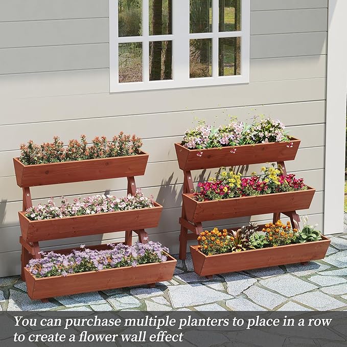 3-Tiers Wooden Raised Garden Bed, Wood Planter Box - Image 6
