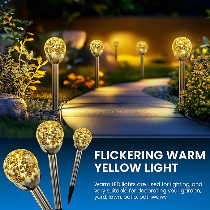 SOLPEX Solar Garden Lights String, 6 Pack Outdoor Christmas Decoration Warm - Image 5