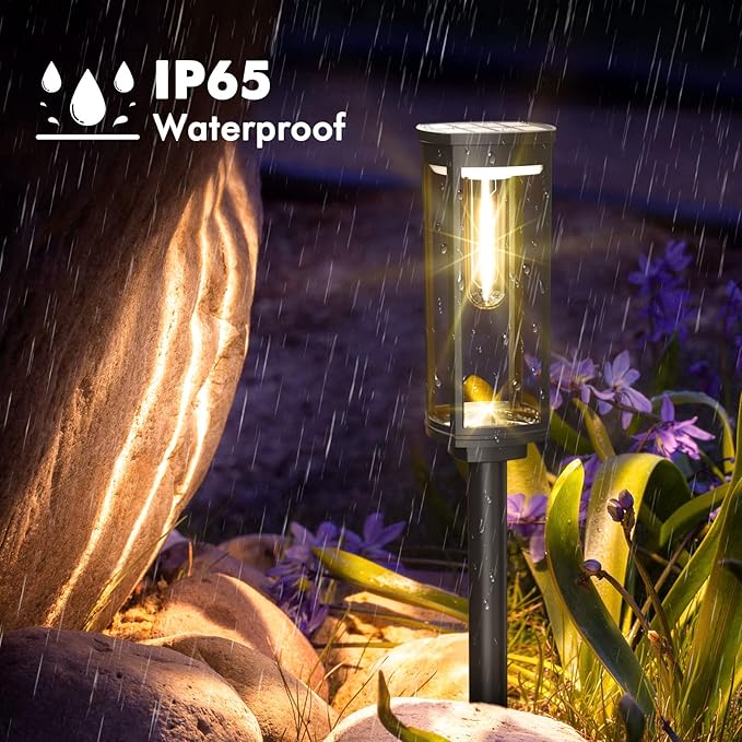 Solar Pathway Lights Outdoor 4 Packs, Bright Solar Path Light Outside Waterproof - Image 6