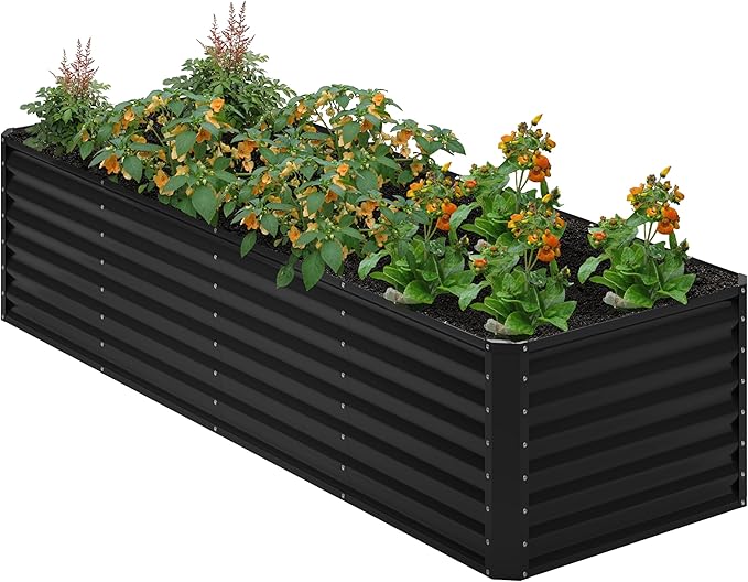 8x2x2FT Galvanized Raised Garden Bed, Planter Raised Beds-Metal Garden Box by Home