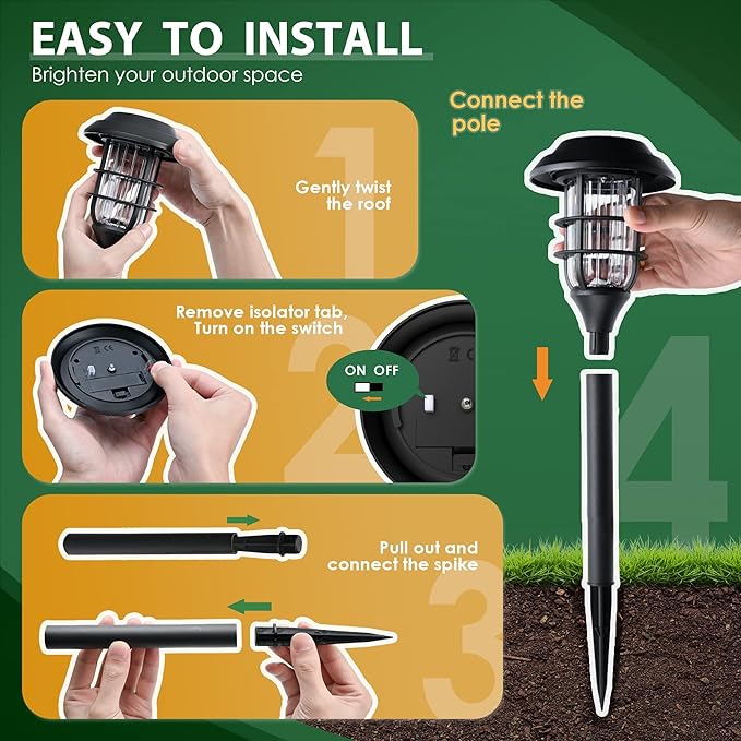 SOLPEX Solar Lights for Outside, Solar Outdoor Pathway Garden Lights Waterproof - Image 9