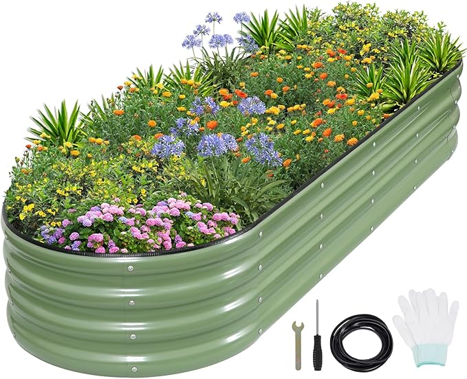 1MORE Galvanized Raised Garden Bed- Planter Garden Boxes Outdoor, Raised Beds by 1MORE