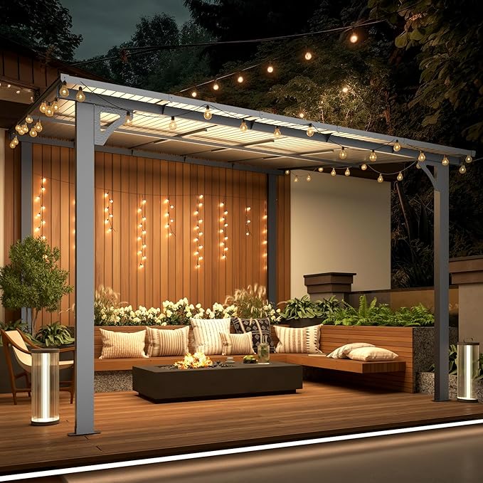 AECOJOY 10’ x 10’ Gazebo, Wall Mounted Gazebos Pergola on Clearance, Outdoor - Image 2