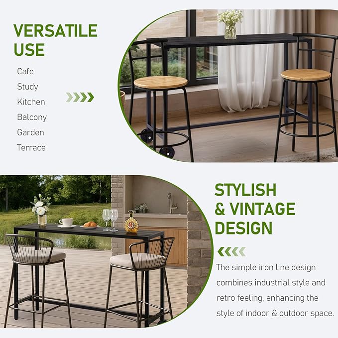 Outvita Outdoor Bar Table, Bistro Rectangle - Image 7