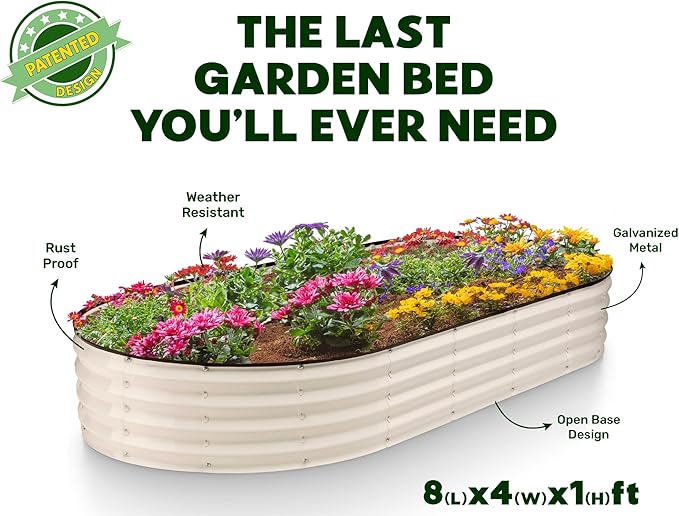 Plant & Plot Galvanized Raised Garden Beds Outdoor // 8×4×1 ft Planter Raised - Image 5