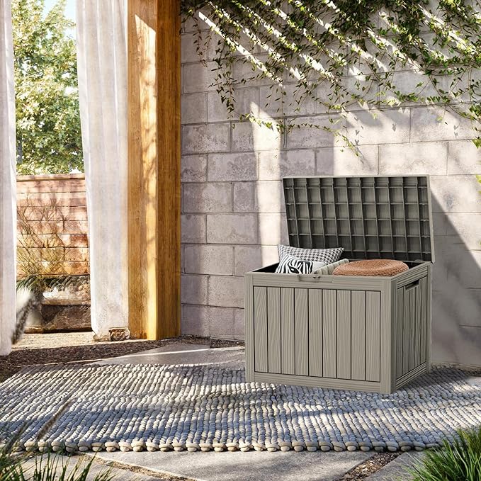 TARKARI 45 Gallon Lockable Resin Deck Box, Waterproof & UV-Resistant Outdoor - Image 7