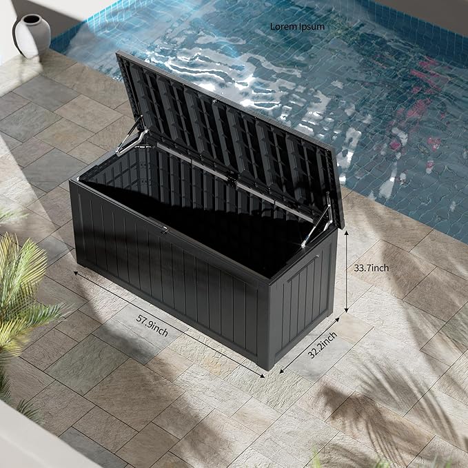 TARKARI 270 Gallon Lockable Resin Deck Box, Waterproof & UV-Resistant Outdoor - Image 4