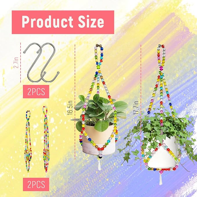 2 Pack Macrame Plant Hangers - Image 2