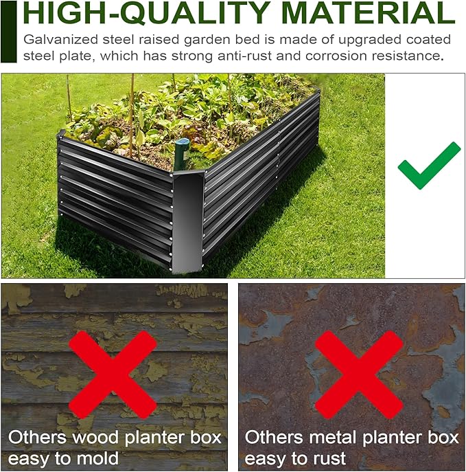 EDOSTORY Metal Raised Bed Garden Bed Kit, Large Metal Raised Garden Beds - Image 6