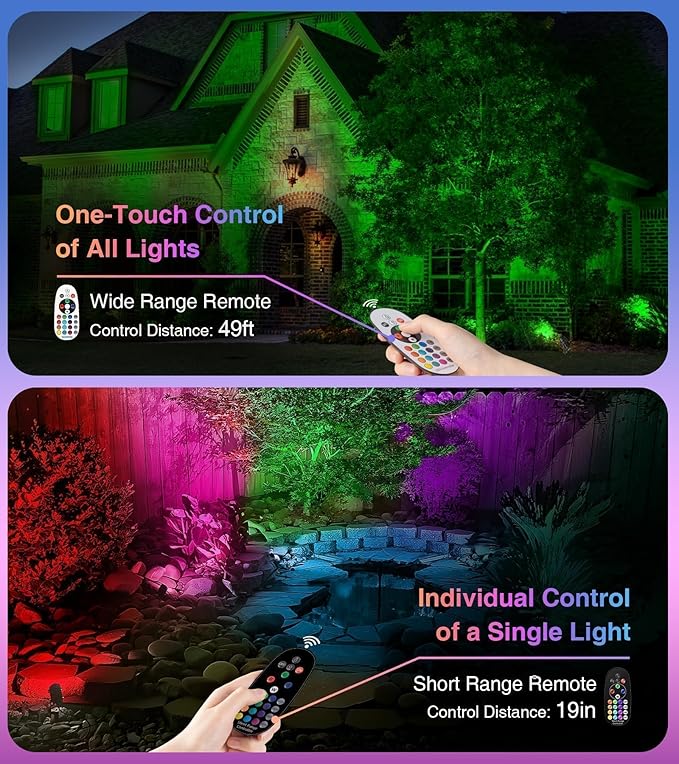 SUNVIE Spot Lights Outdoor 12W RGBW Color Changing Landscape Lights - Image 3