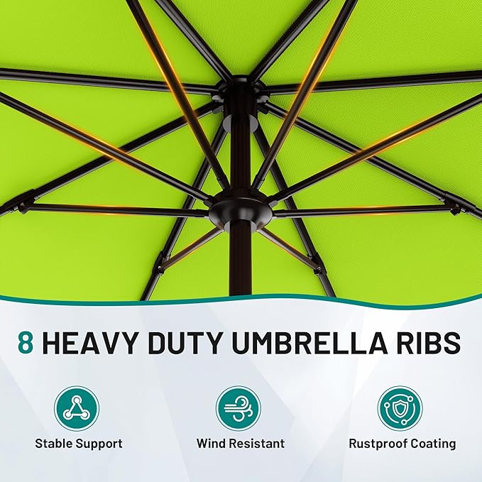 AreShark 9 FT Patio Umbrella for Outdoor, Outdoor Umbrella - Image 3