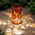 Butterfly Solar Lanterns Outdoor Hanging, Hollowed-Out Metal Waterproof LED by DIBIEECN