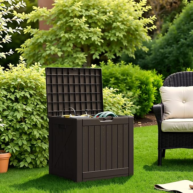 Flamaker Resin Deck Box 40 Gallon Waterproof Outdoor Indoor Storage Box - Image 3