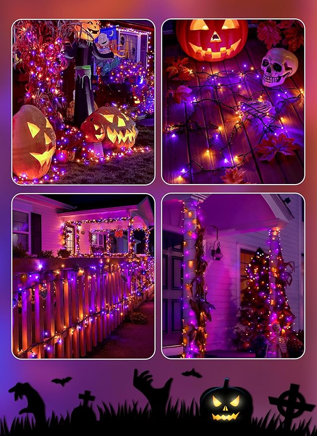 Brightown 4 Pack Solar Halloween String Lights, Total 184FT 480 LED Solar - Image 7
