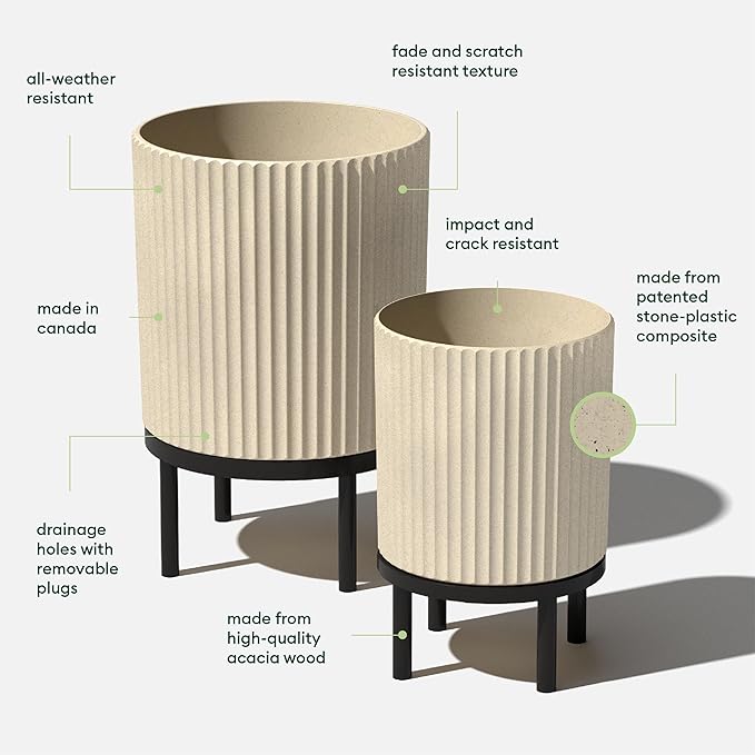 Veradek Demi Series Round Planter w/Stand - Image 2