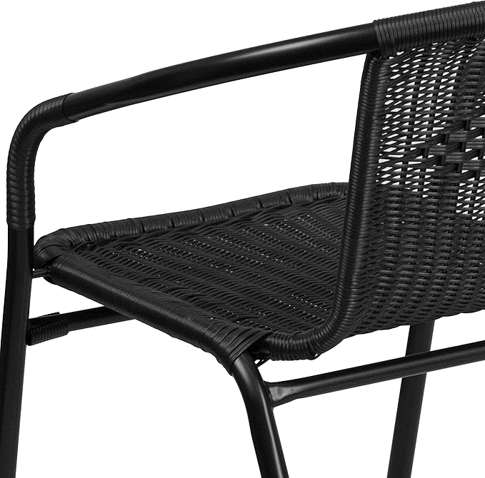 Flash Furniture Lila Modern Rattan Indoor/Outdoor Stackable Dining Chairs - Image 13
