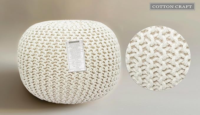 COTTON CRAFT Round Dori Pouf - Image 8