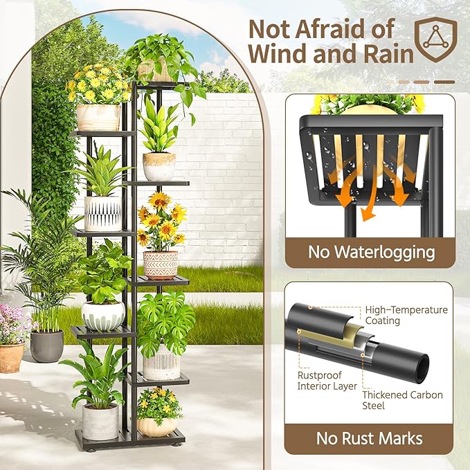 LASZOLA 7 Tier Plant Stand Indoors Outdoors - Image 4