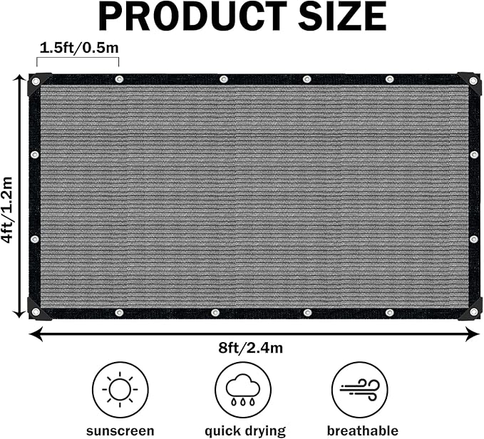 Grey Sun Shade Cloth, Pergola Shade Cover - Image 2
